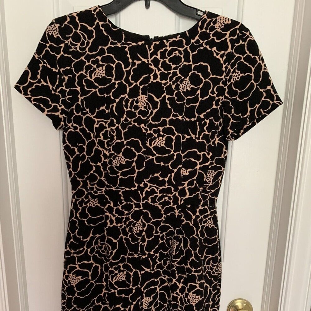 Club Monaco Willa Dress Black And Beige/Blush Floral Size 10